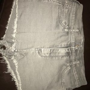 Gray mid rise shorts